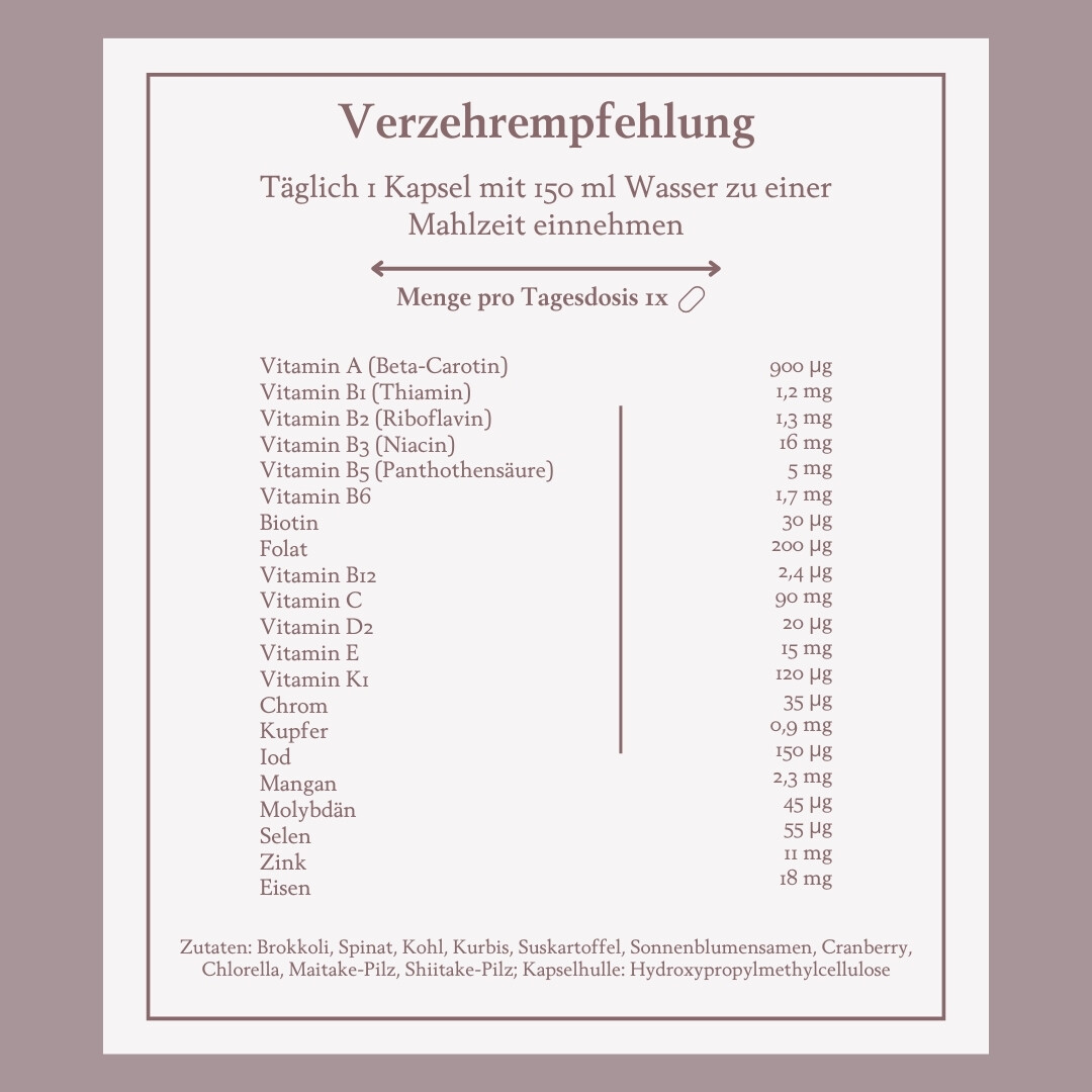 multi multivitamin kapseln mineralien spurenelemente verzehrempfehlung