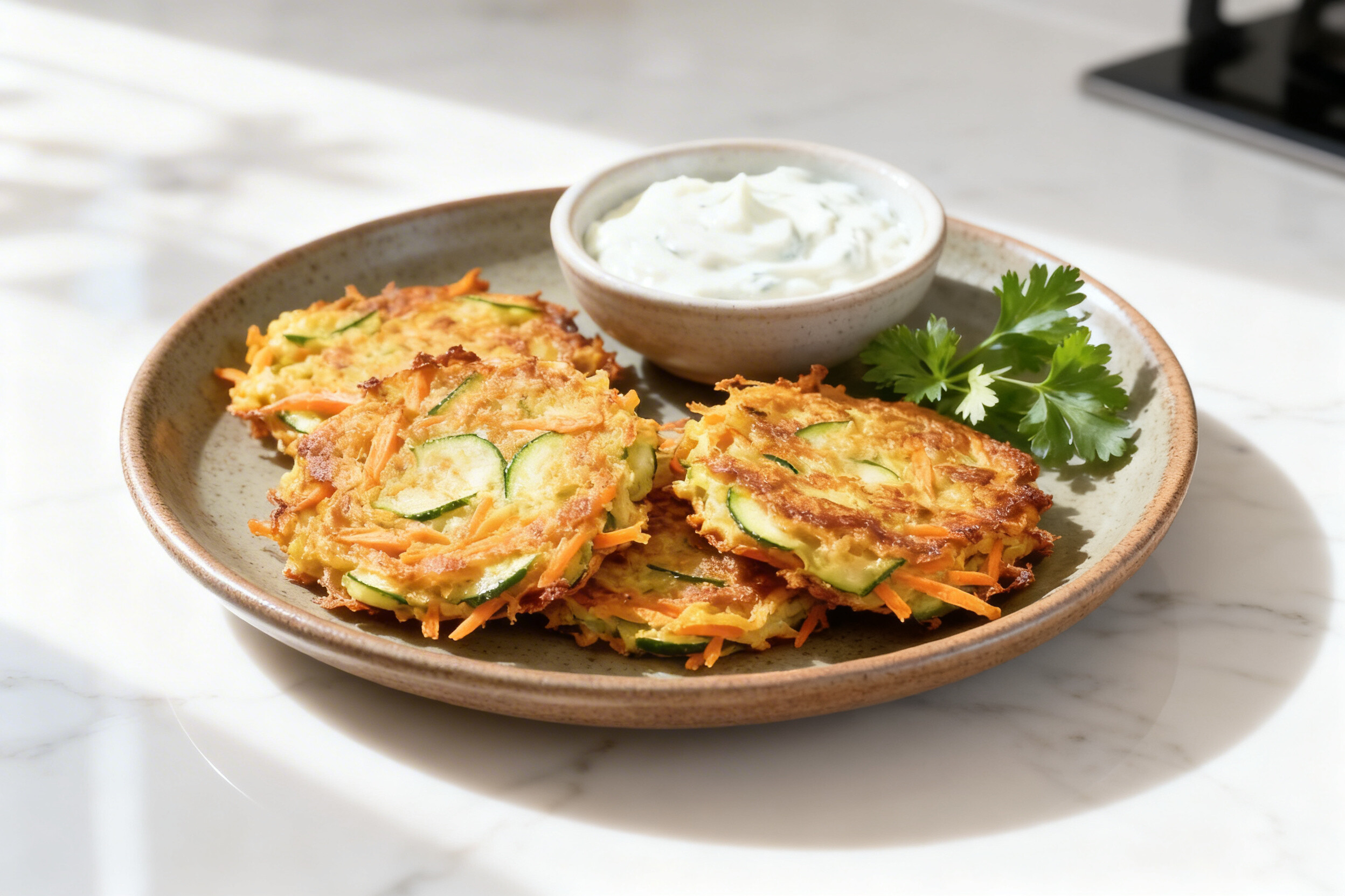 Möhren-Zucchini-Bratlinge – basisch, würzig & knusprig leicht