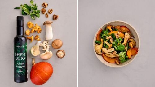 Kürbis-Pilz-Salat Rezept vorher-nachher