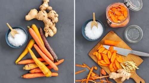 Rezept für fermentierte Karotten mit Ingwer. Gutes für den Darm. RESET geeignet.
